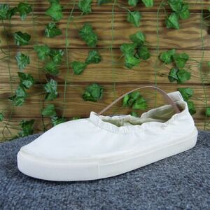 Zara Women's  Flat White Leather Sz 38 Medium Gently Used‎ 2025